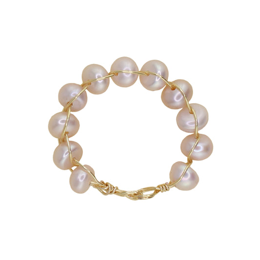 Pale Pink Freshwater Pearl Stacker Ring