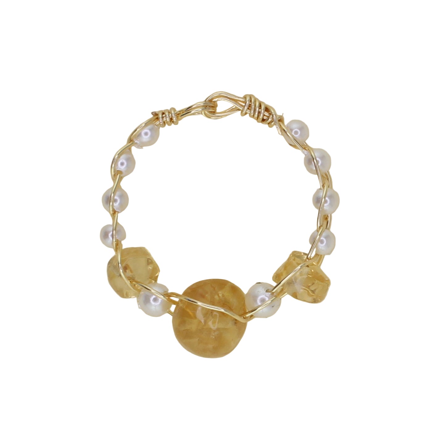 Citrine and Freshwater Pearl Ring