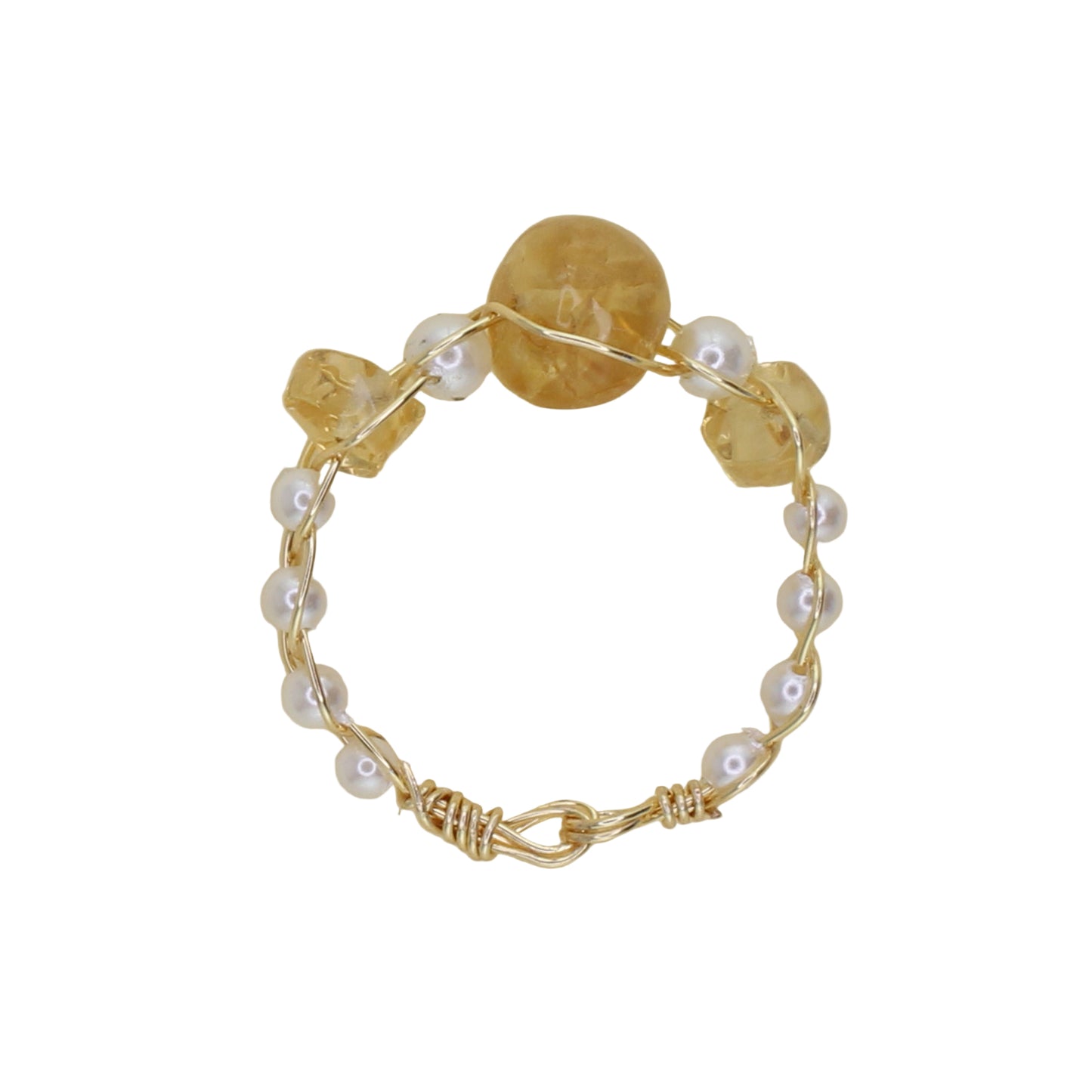 Citrine and Freshwater Pearl Ring
