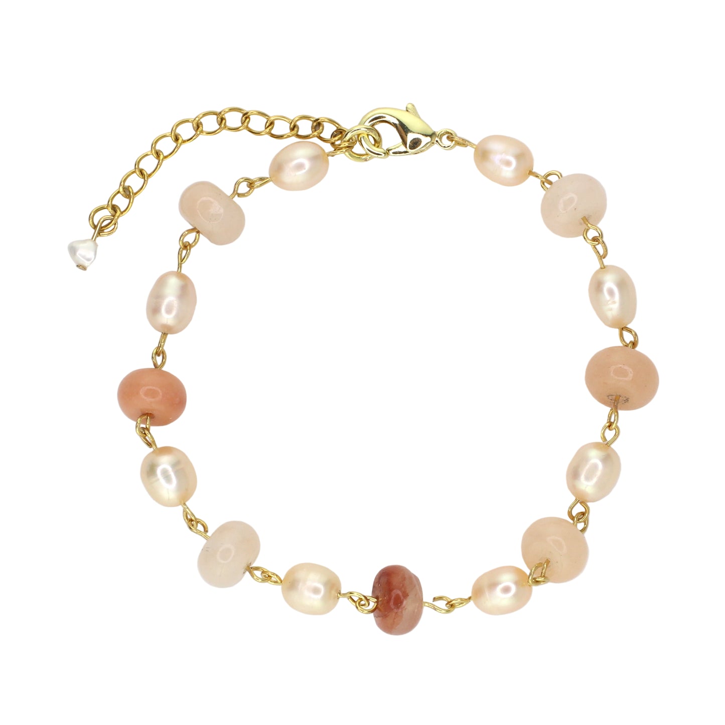 Freshwater Pearl and Pink Aventurine Bracelet