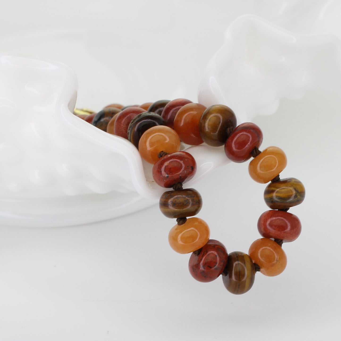 Tiger's Eye, Aventurine, and Red Jasper Necklace