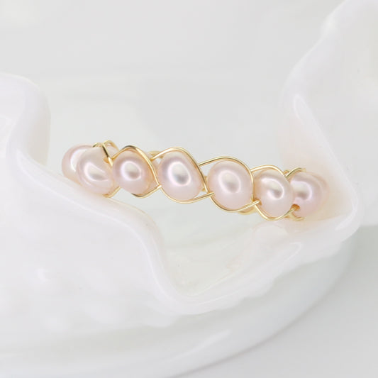 Pale Pink Freshwater Pearl Stacker Ring