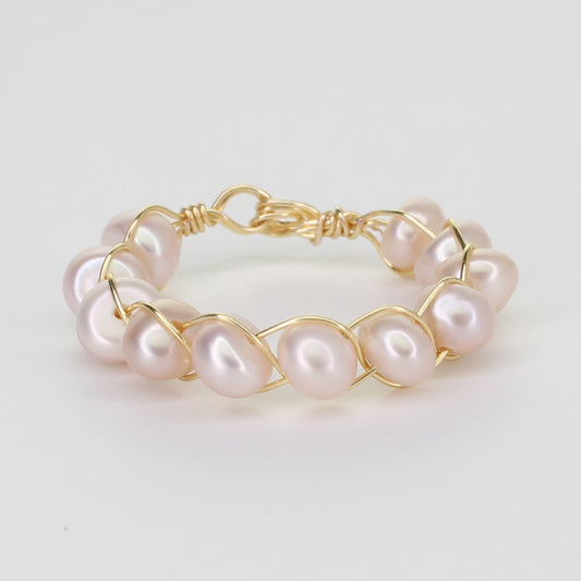 Pale Pink Freshwater Pearl Stacker Ring