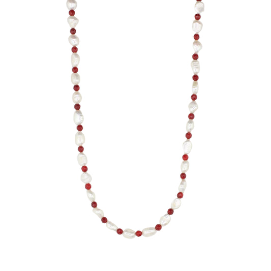 Freshwater Pearl and Coral Necklace