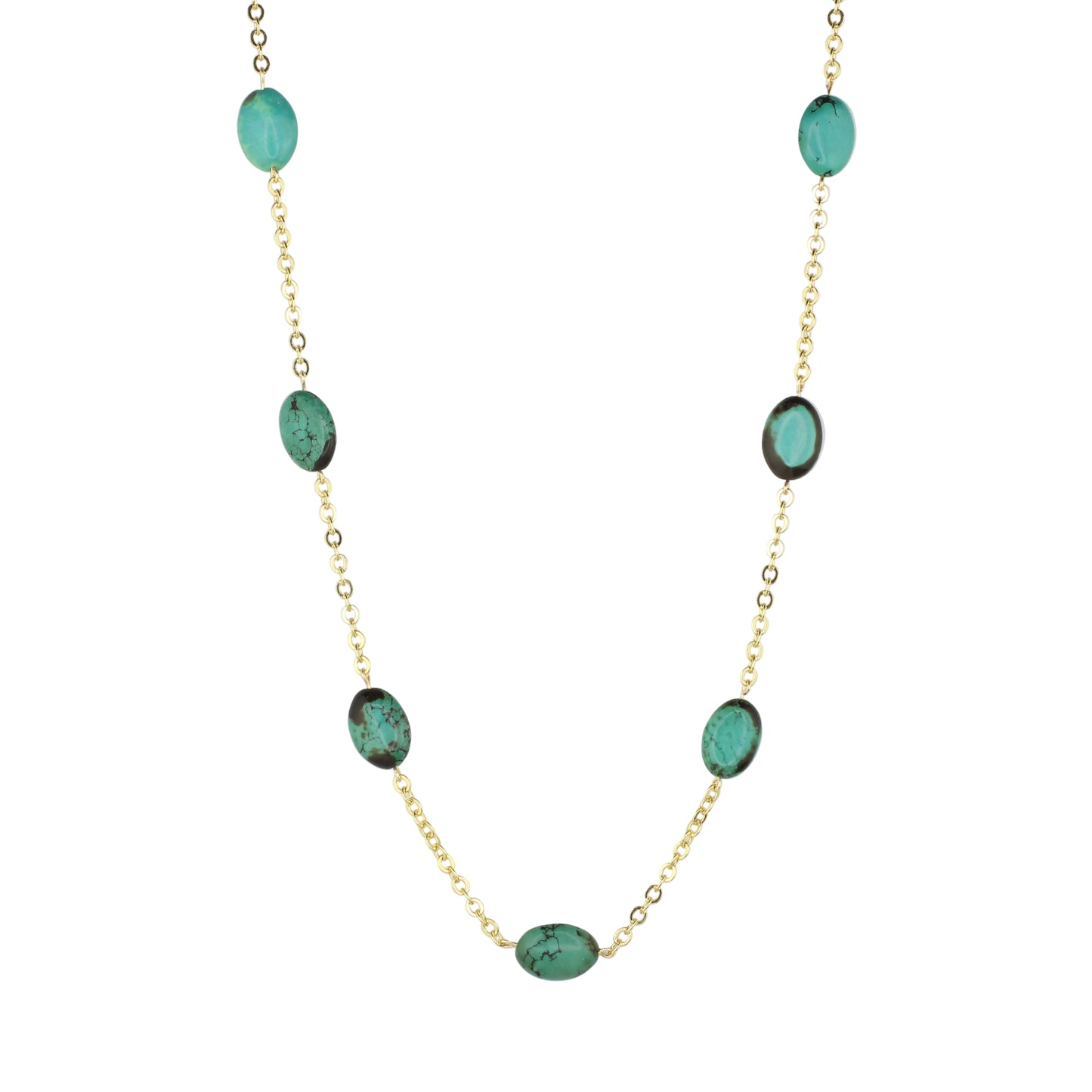 Turquoise and Chain Necklace