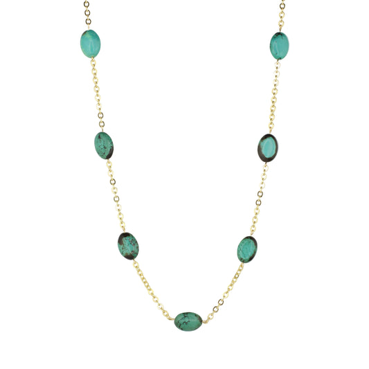 Turquoise and Chain Necklace