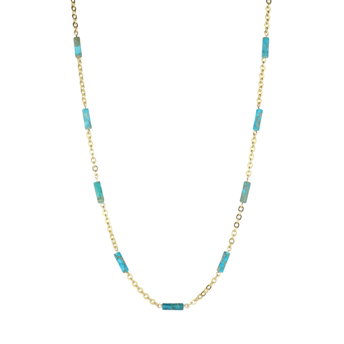 Chrysoprase and Chain Necklace
