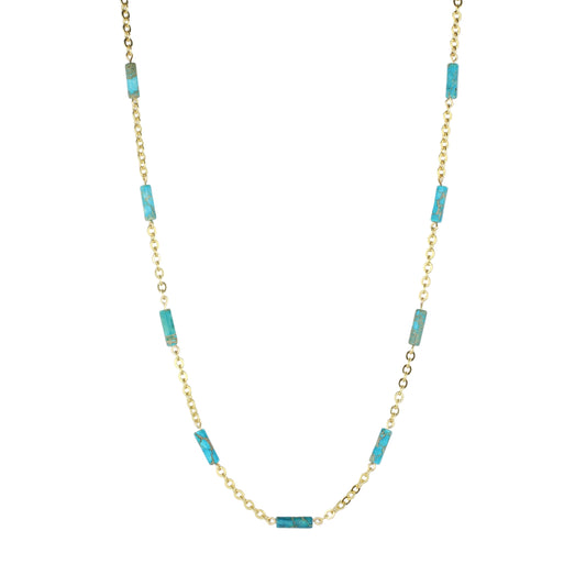 Chrysoprase and Chain Necklace
