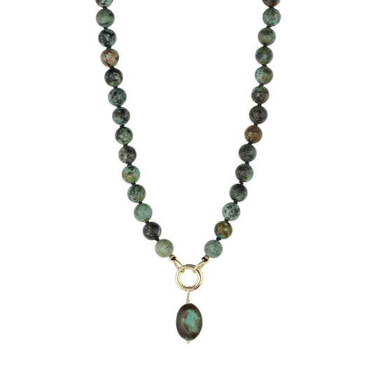 African Turquoise Pendant Necklace