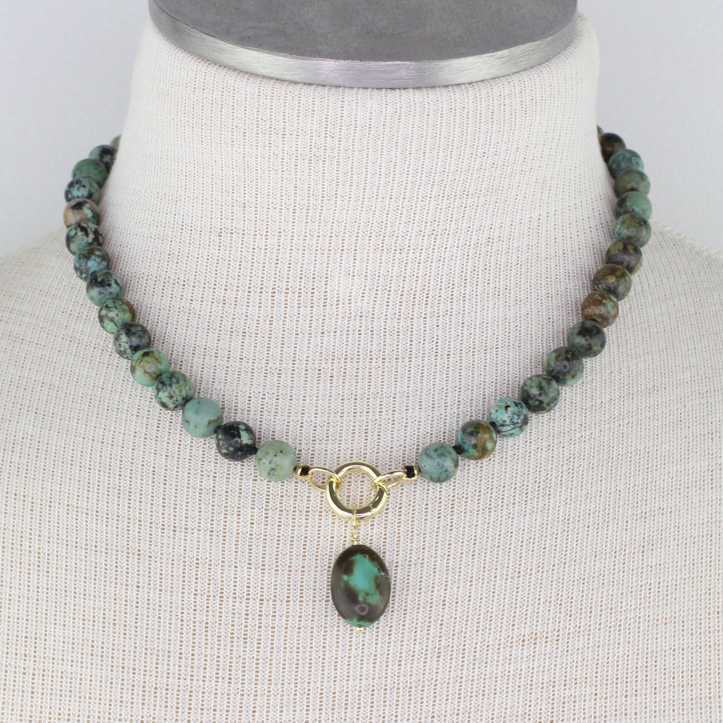 African Turquoise Pendant Necklace