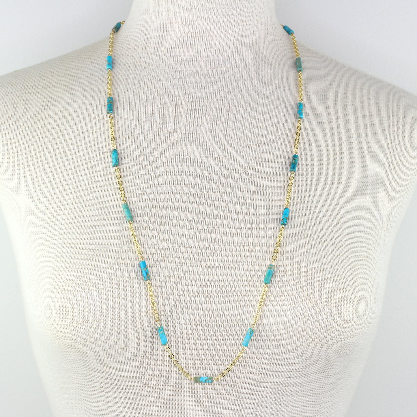 Chrysoprase and Chain Necklace