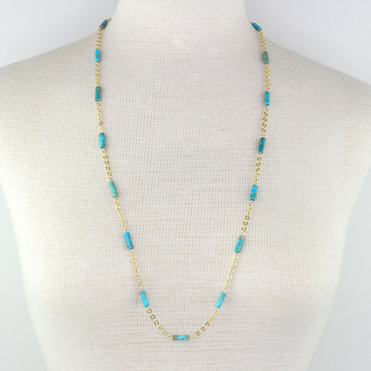Chrysoprase and Chain Necklace