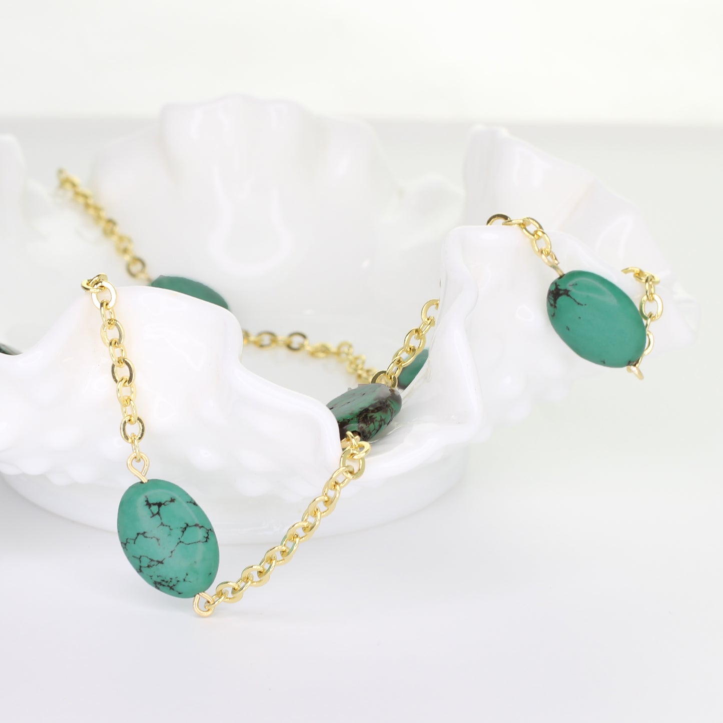 Turquoise and Chain Necklace