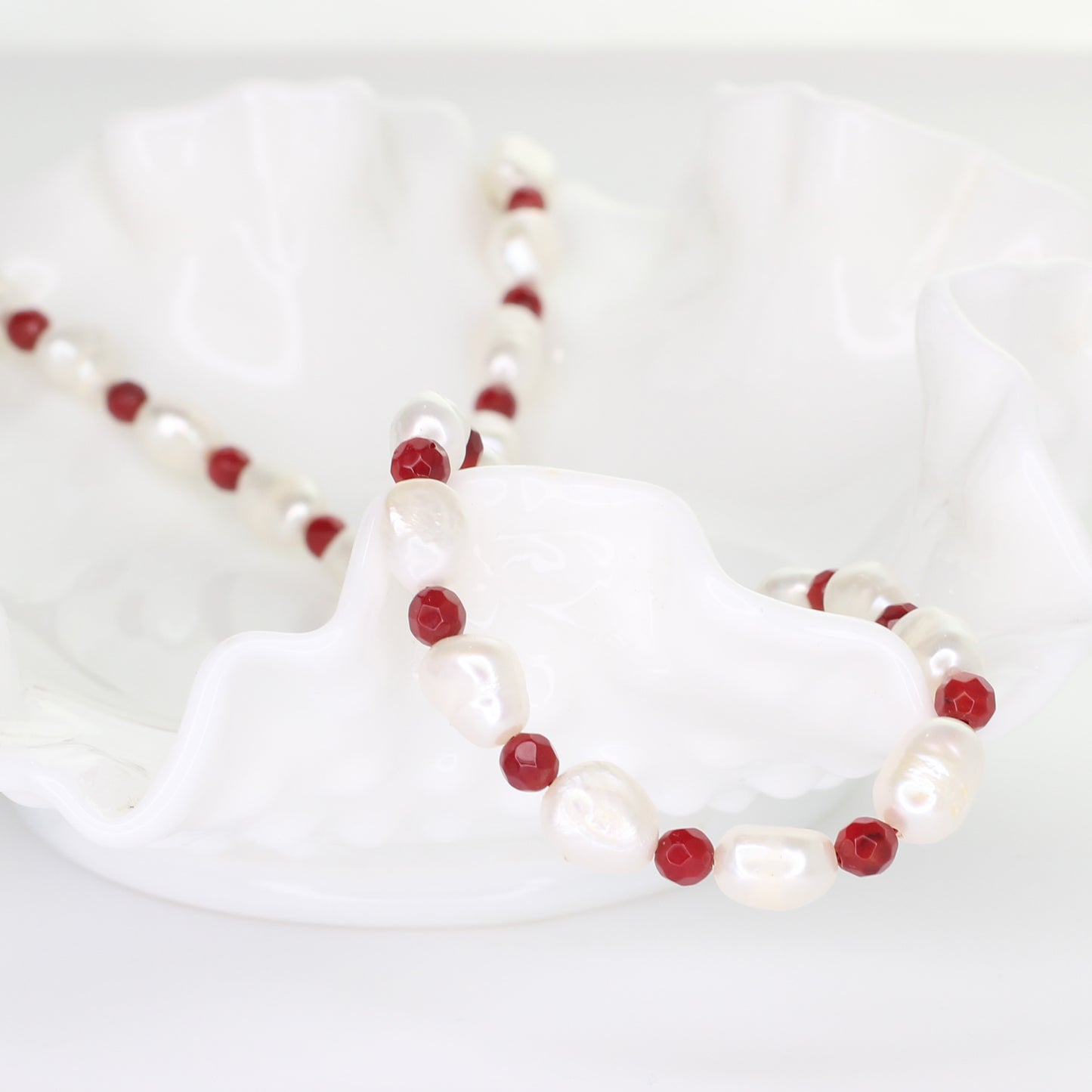 Freshwater Pearl and Coral Necklace