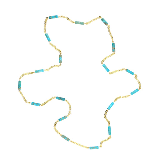 Chrysocolla and Chain Necklace
