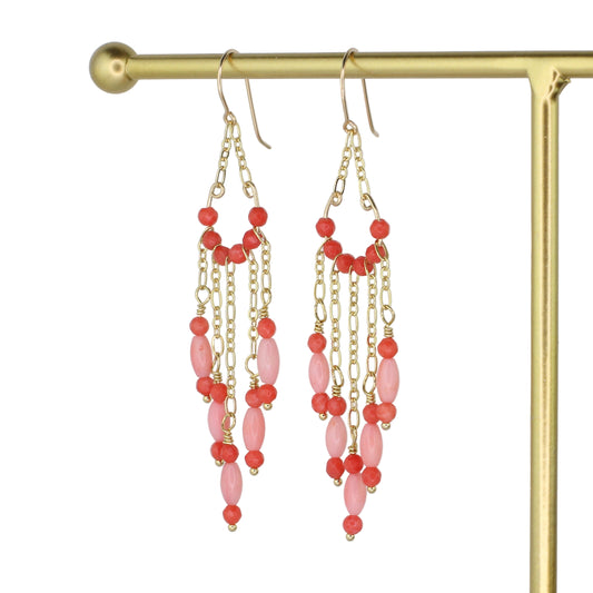 Coral Chandelier Earrings