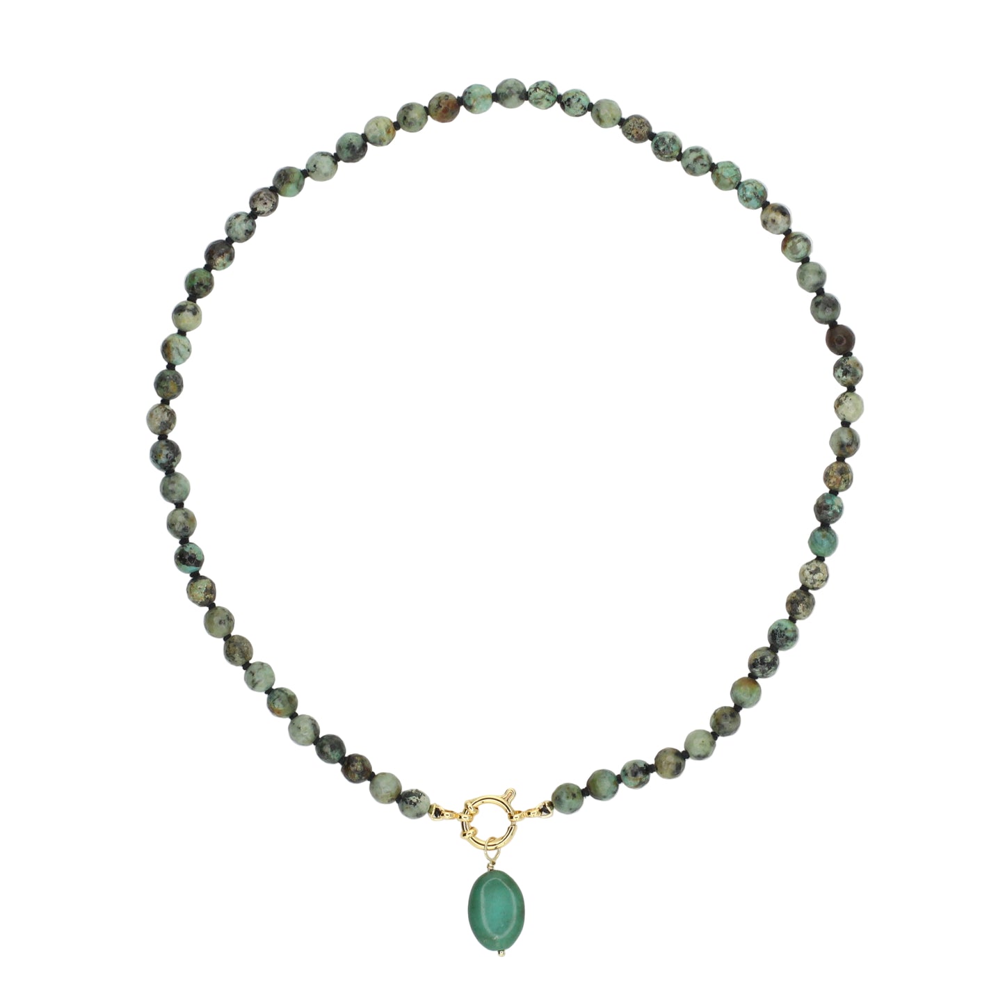 African Turquoise Pendant Necklace