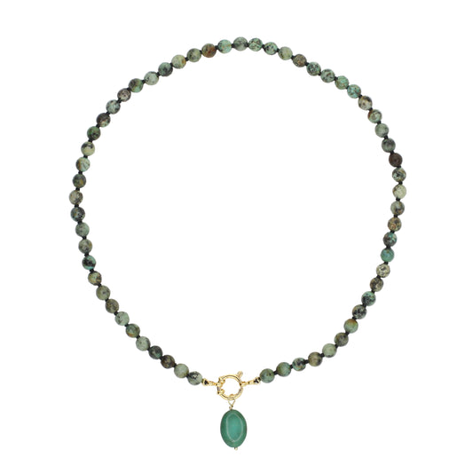 African Turquoise Pendant Necklace