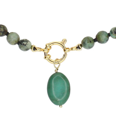 African Turquoise Pendant Necklace