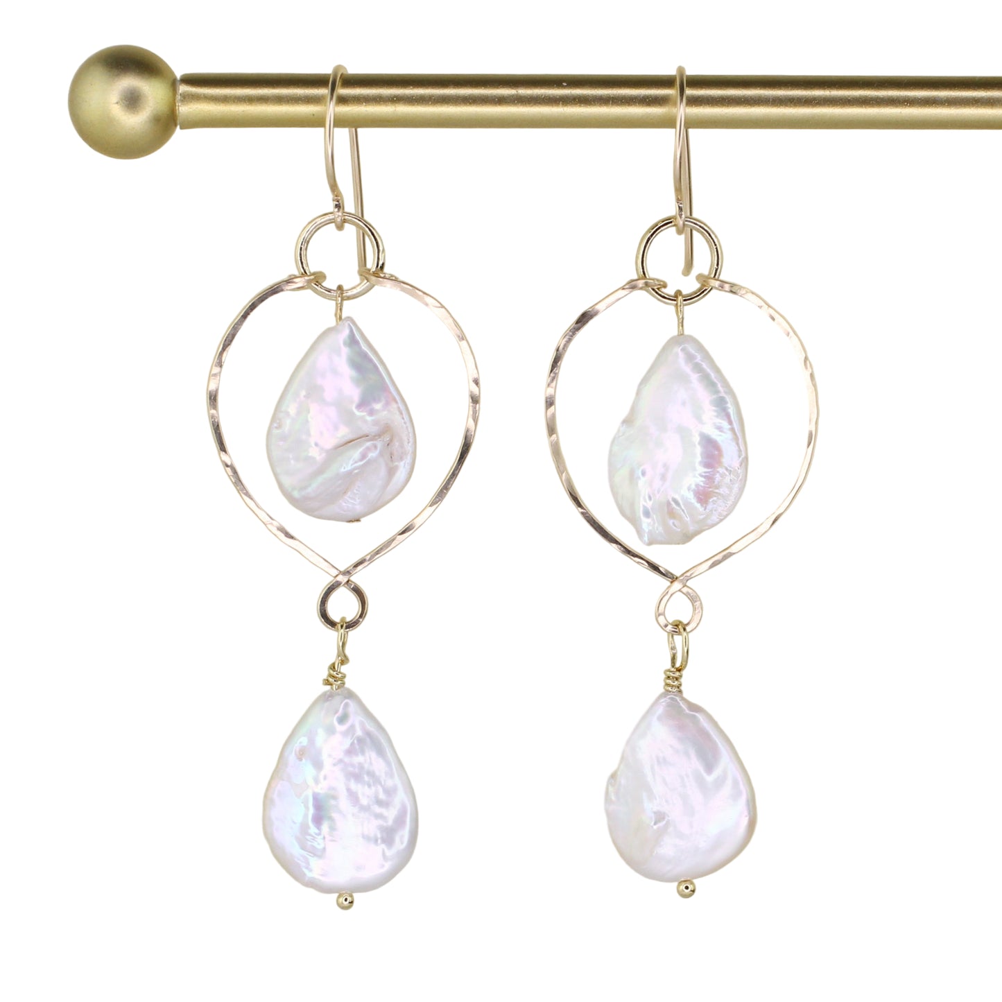 Baroque Double Teardrop Pearl Earrings