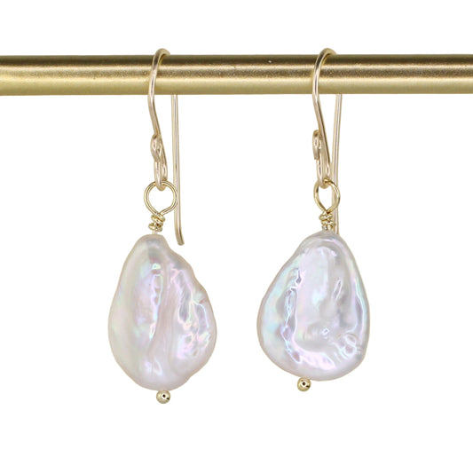 Baroque Teardrop Pearl Dangle Earrings