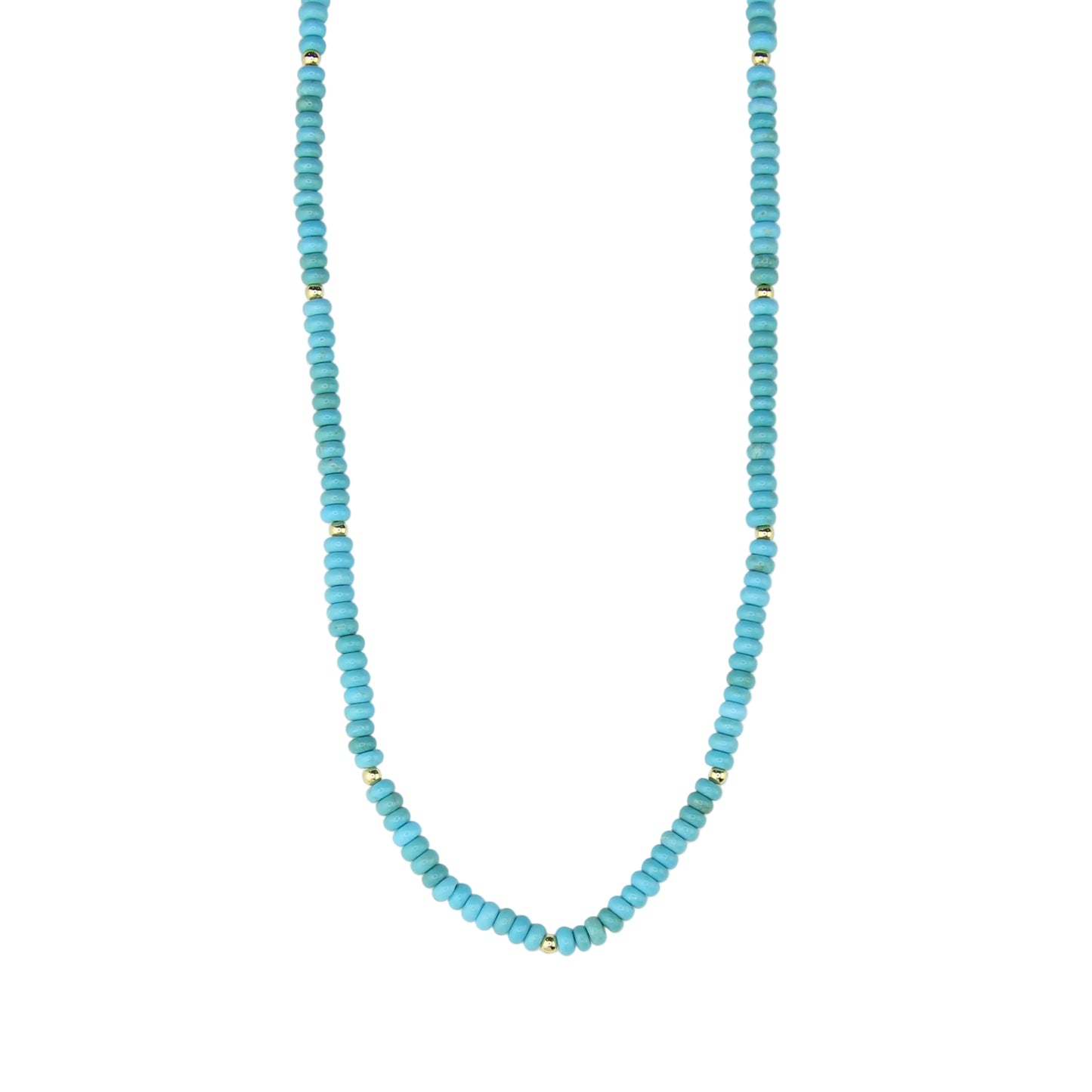 Turquoise and Gold Bead Necklace