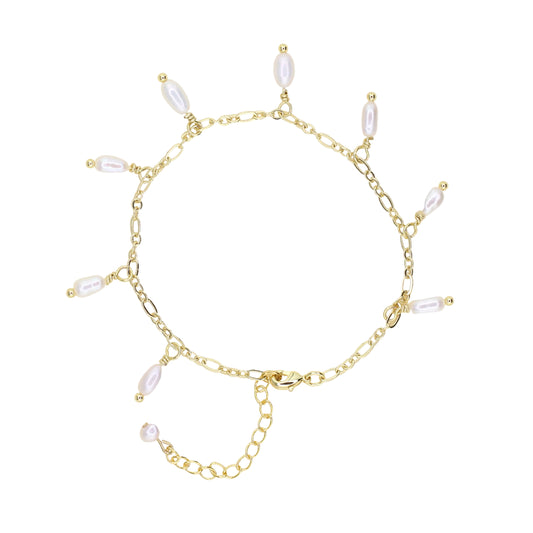 Freshwater Pearl on Chain Bracelet