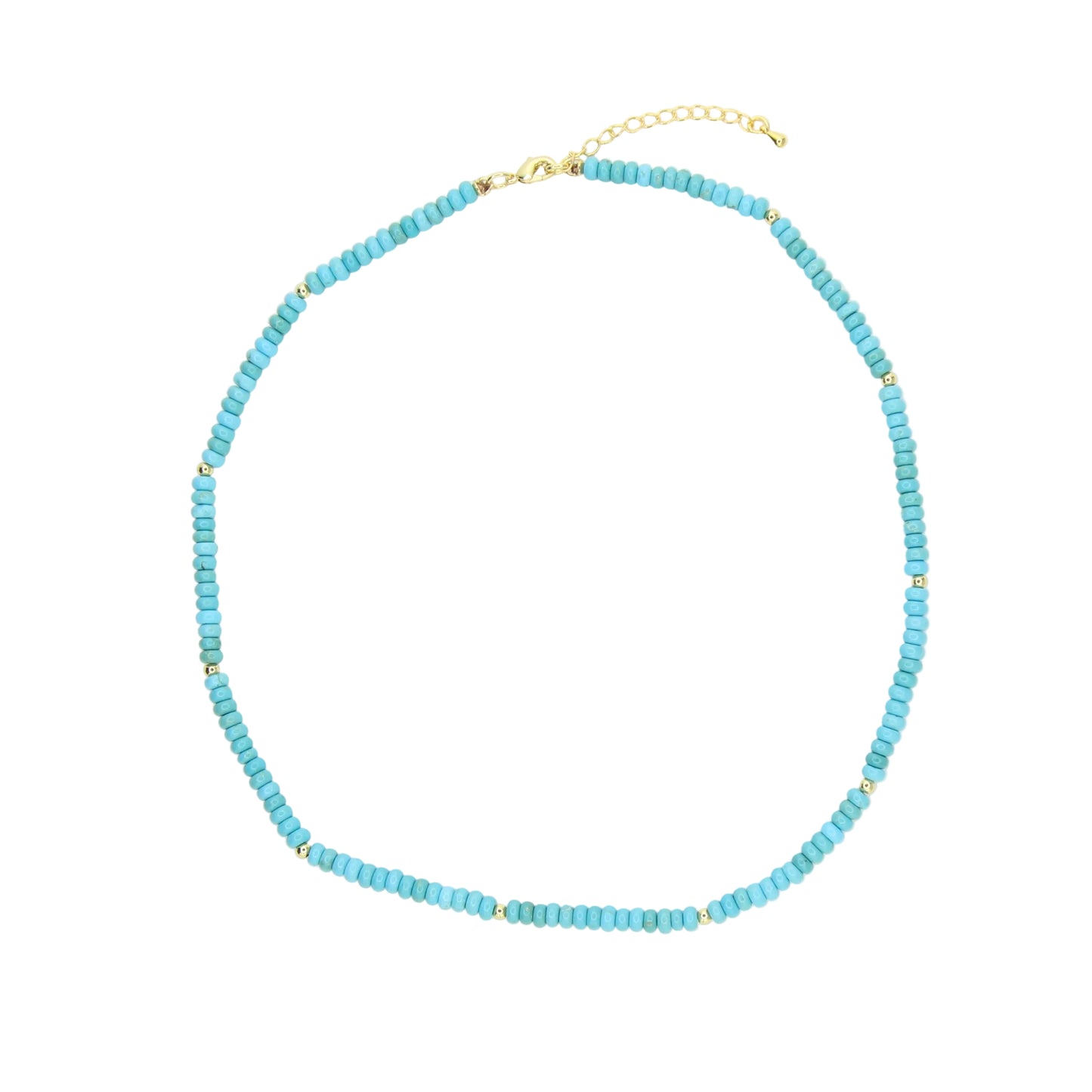 Turquoise and Gold Bead Necklace