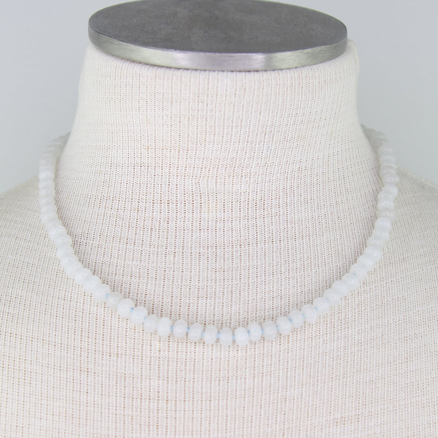 White Jade Necklace - Light Blue