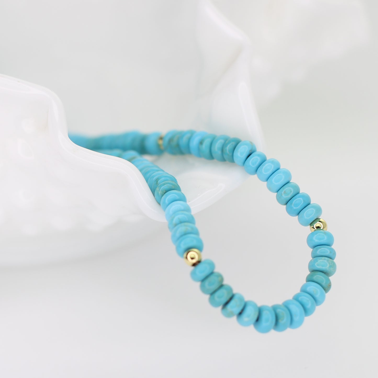 Turquoise and Gold Bead Necklace