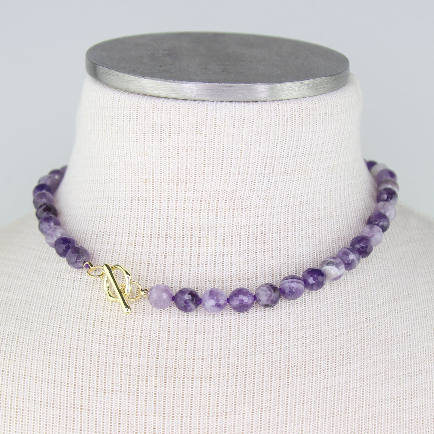 Amethyst Necklace with Toggle Clasp