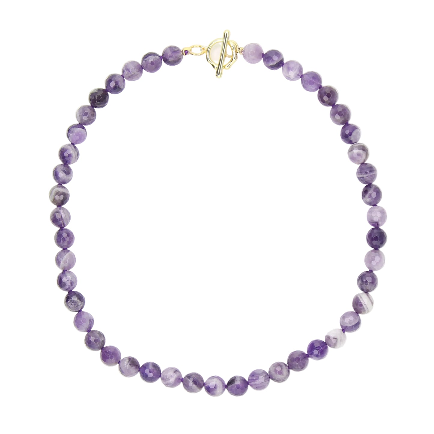 Amethyst Necklace with Toggle Clasp