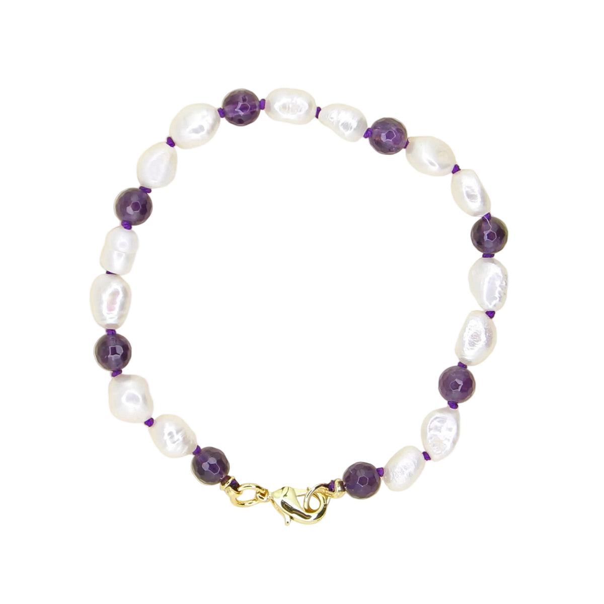 Freshwater Pearl and Amethyst Bracelet