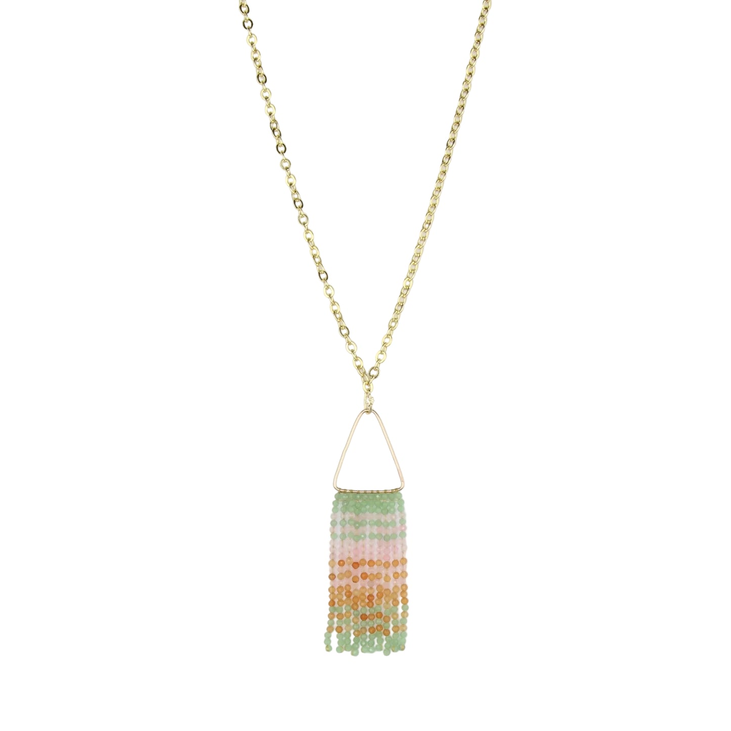 Aventurine and Rose Quartz Fringe Necklace