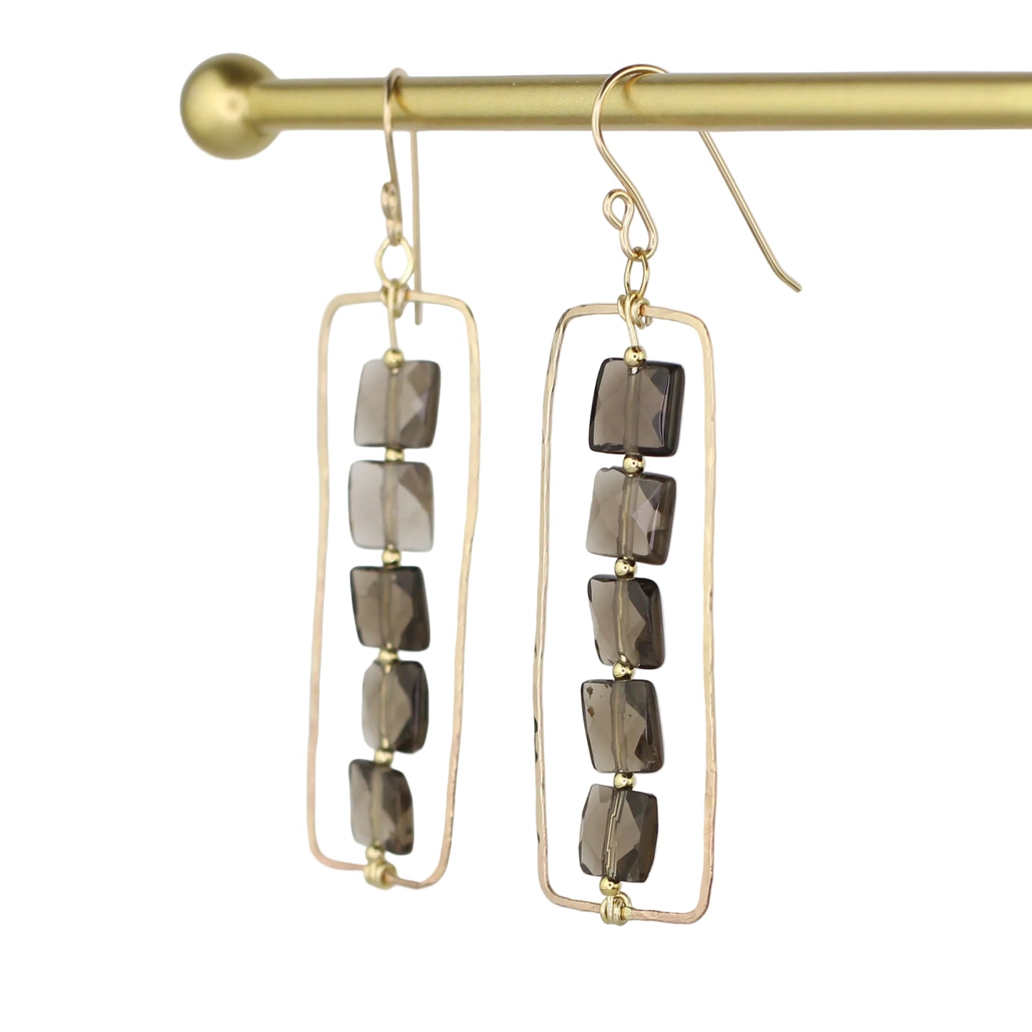 Smoky Quartz Geometric Earrings