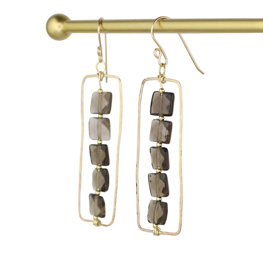 Smoky Quartz Geometric Earrings
