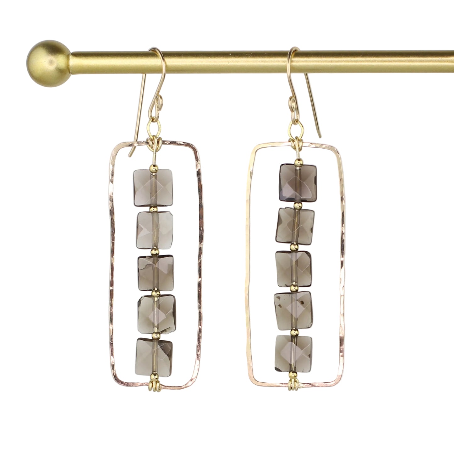 Smoky Quartz Geometric Earrings