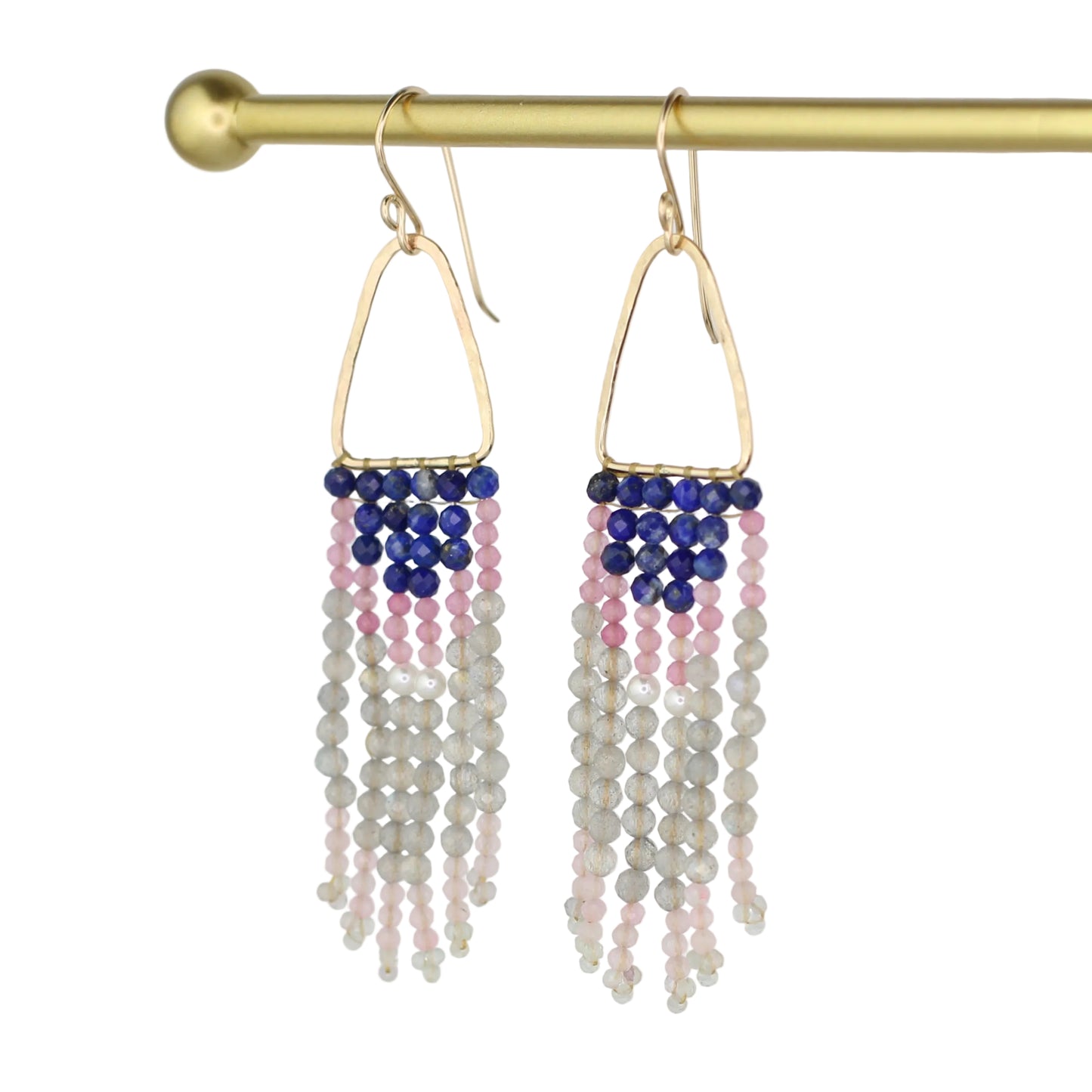 Lapis Lazuli and Labradorite Fringe Earrings