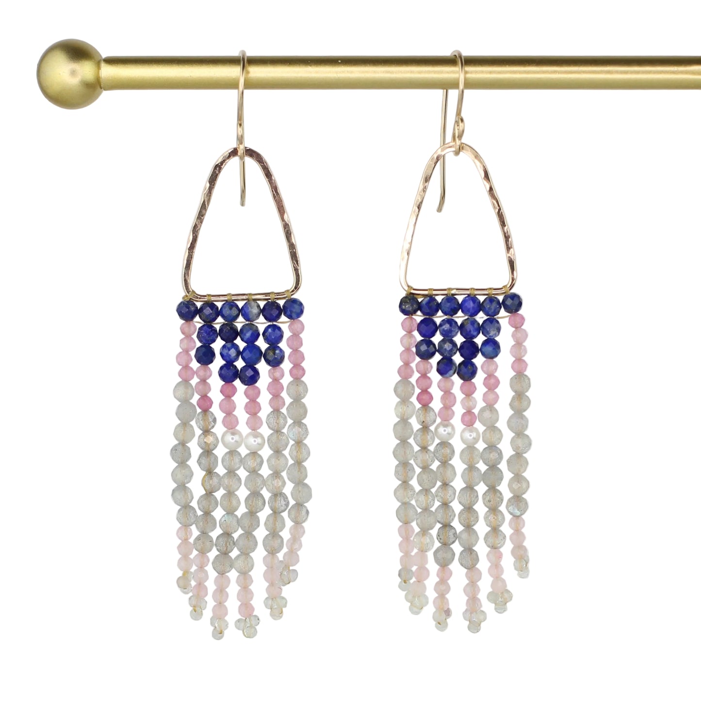Lapis Lazuli and Labradorite Fringe Earrings