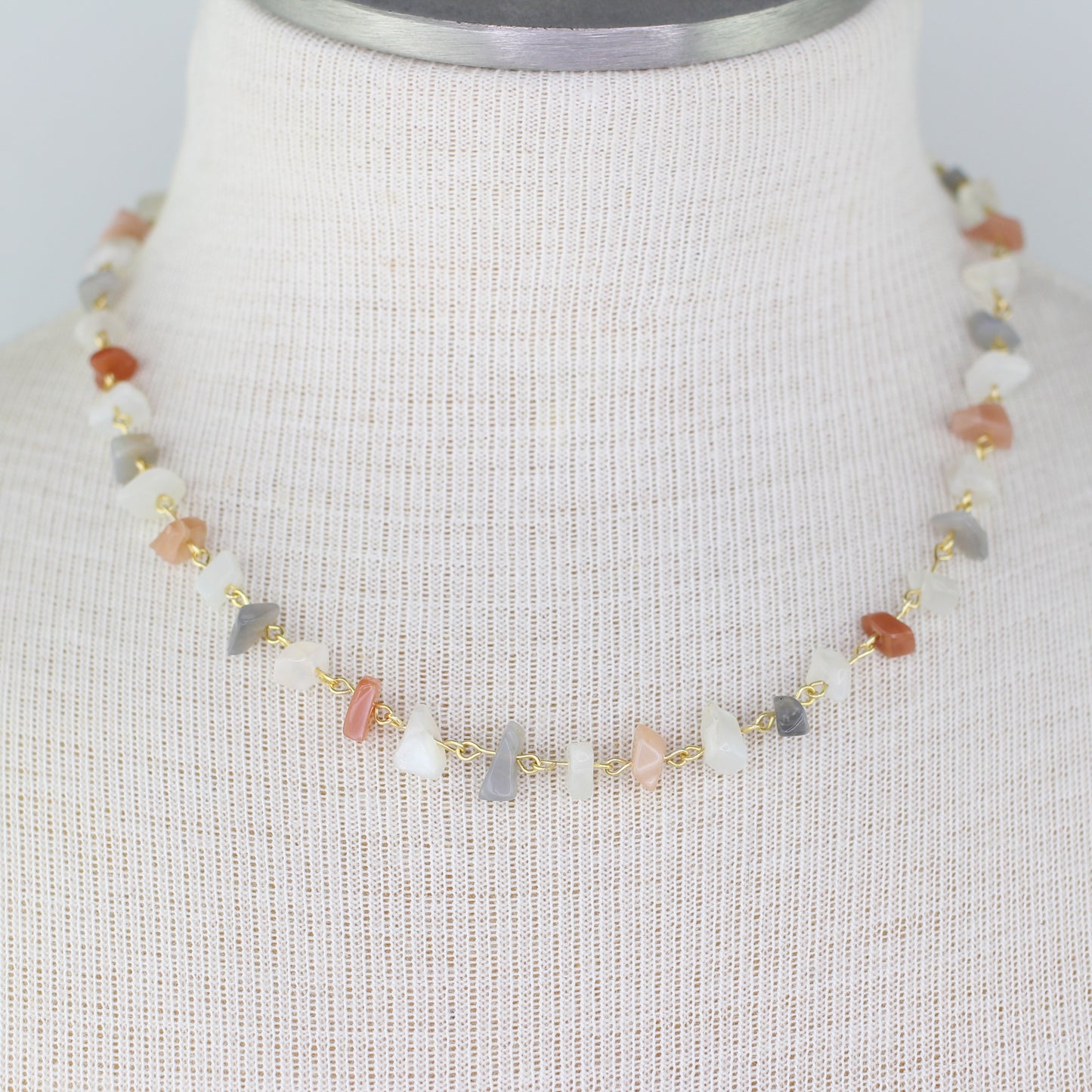 Moonstone Multi-Color Chip Necklace