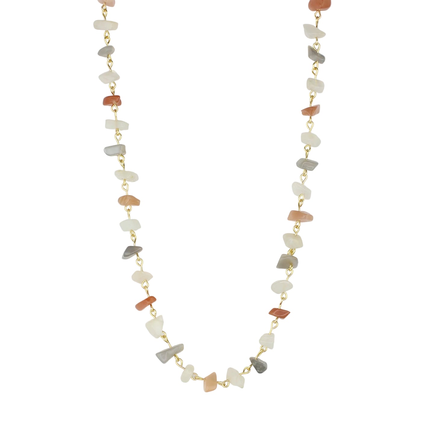 Moonstone Multi-Color Chip Necklace