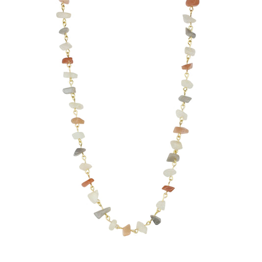 Moonstone Multi-Color Chip Necklace