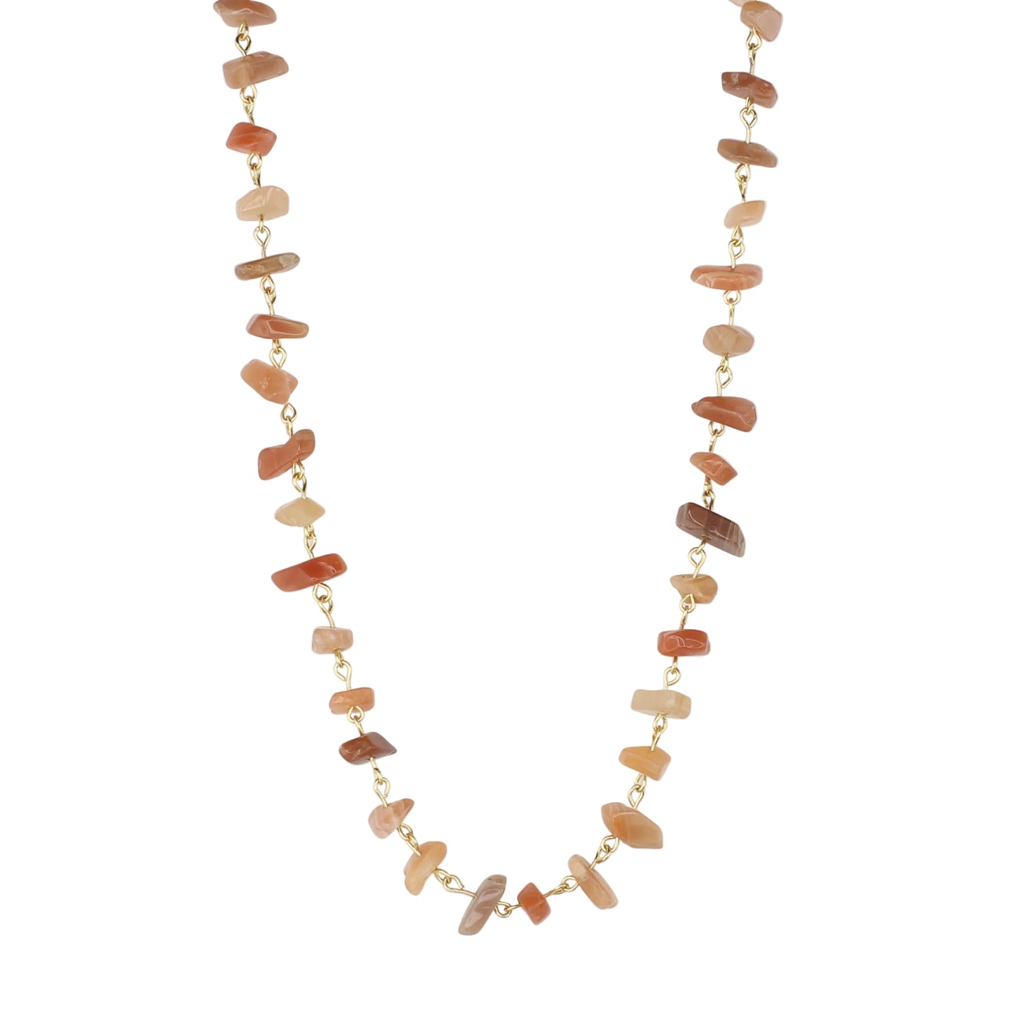 Peach Moonstone Chip Necklace