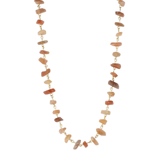 Peach Moonstone Chip Necklace