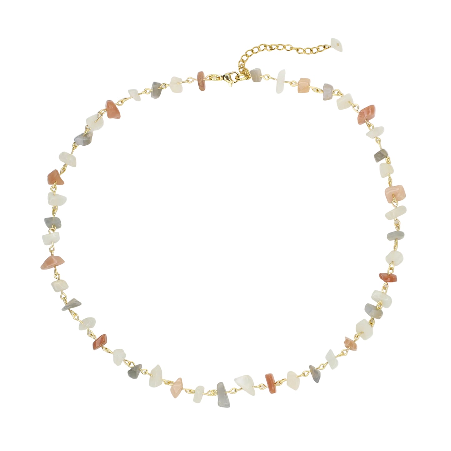 Moonstone Multi-Color Chip Necklace