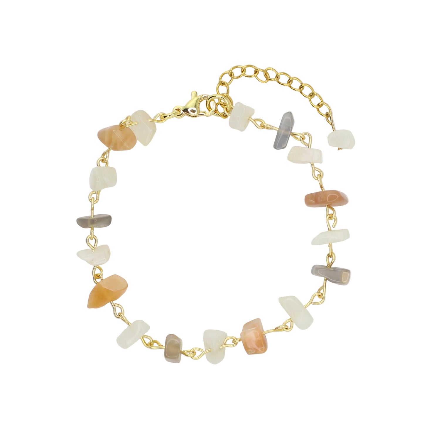 Multi Color Moonstone Chip Bracelet