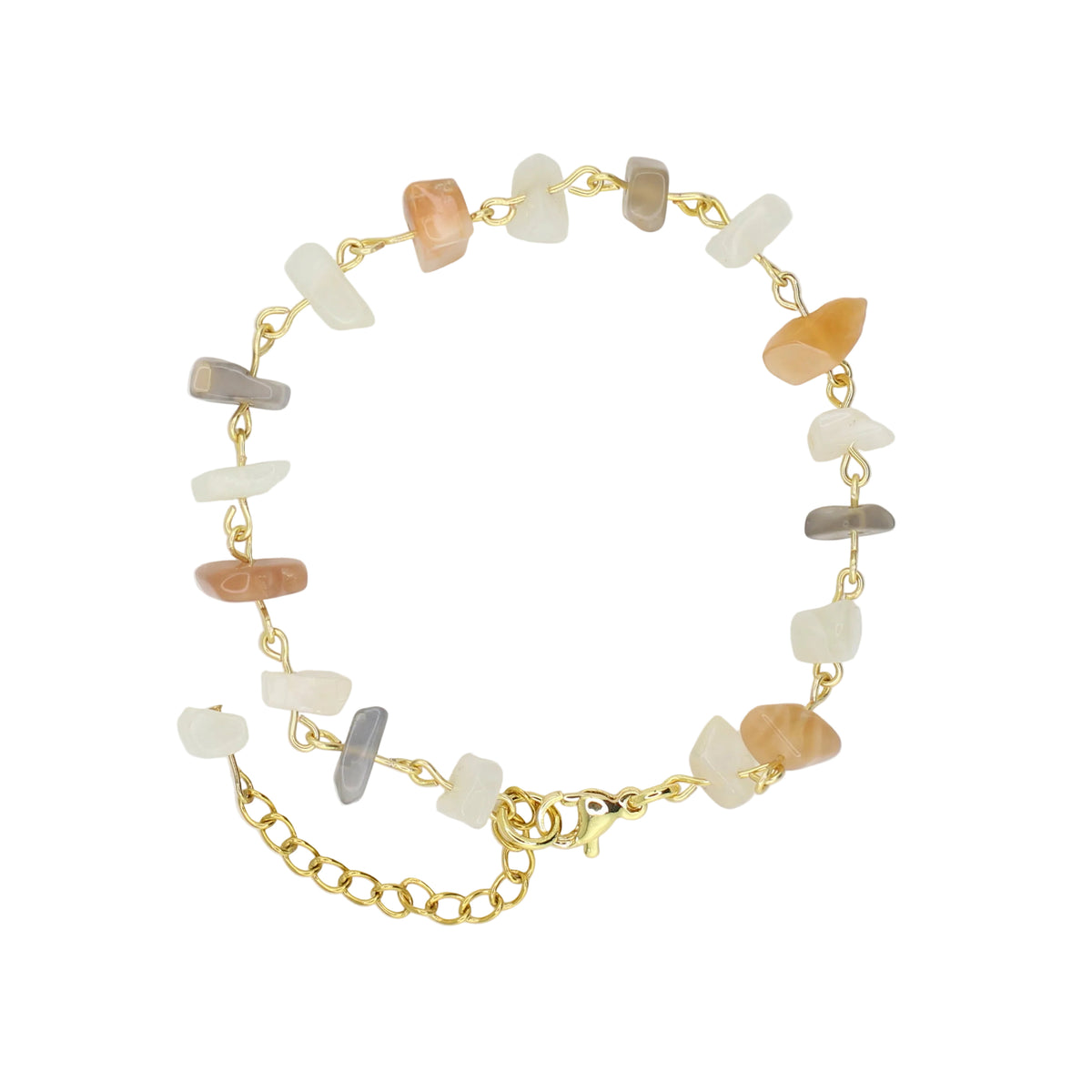 Multi Color Moonstone Chip Bracelet