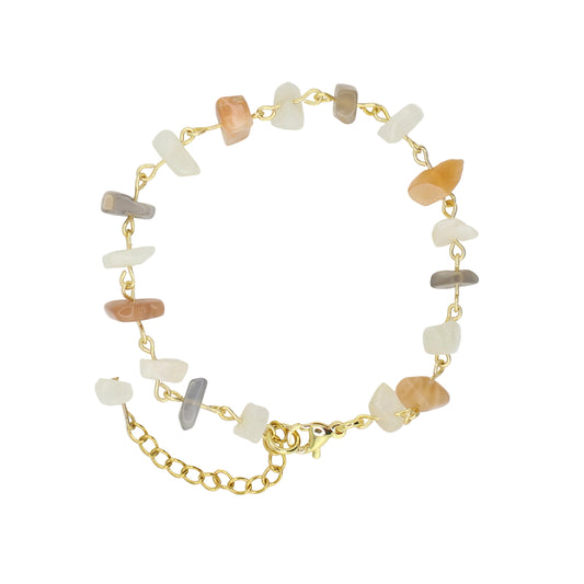 Multi Color Moonstone Chip Bracelet