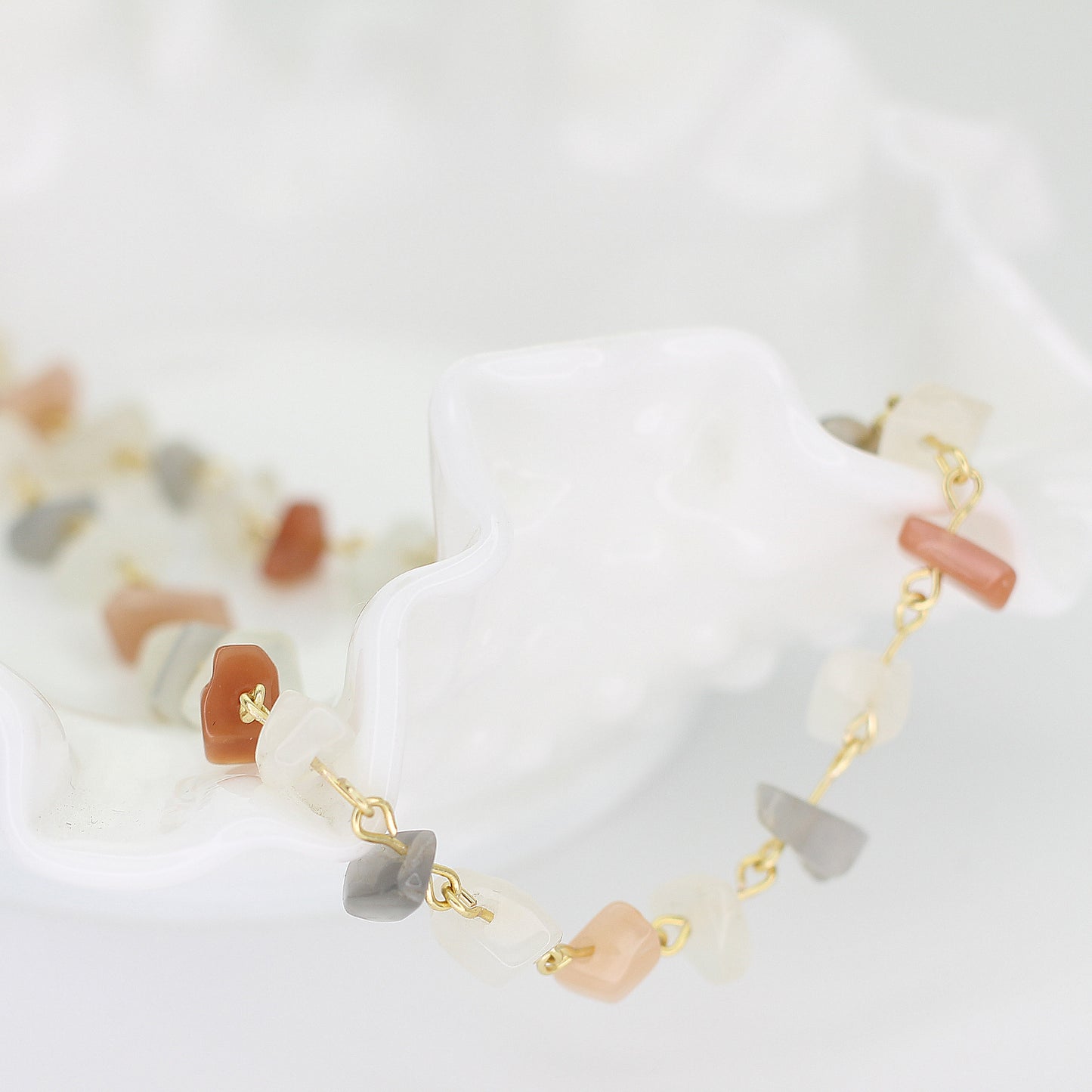 Moonstone Multi-Color Chip Necklace