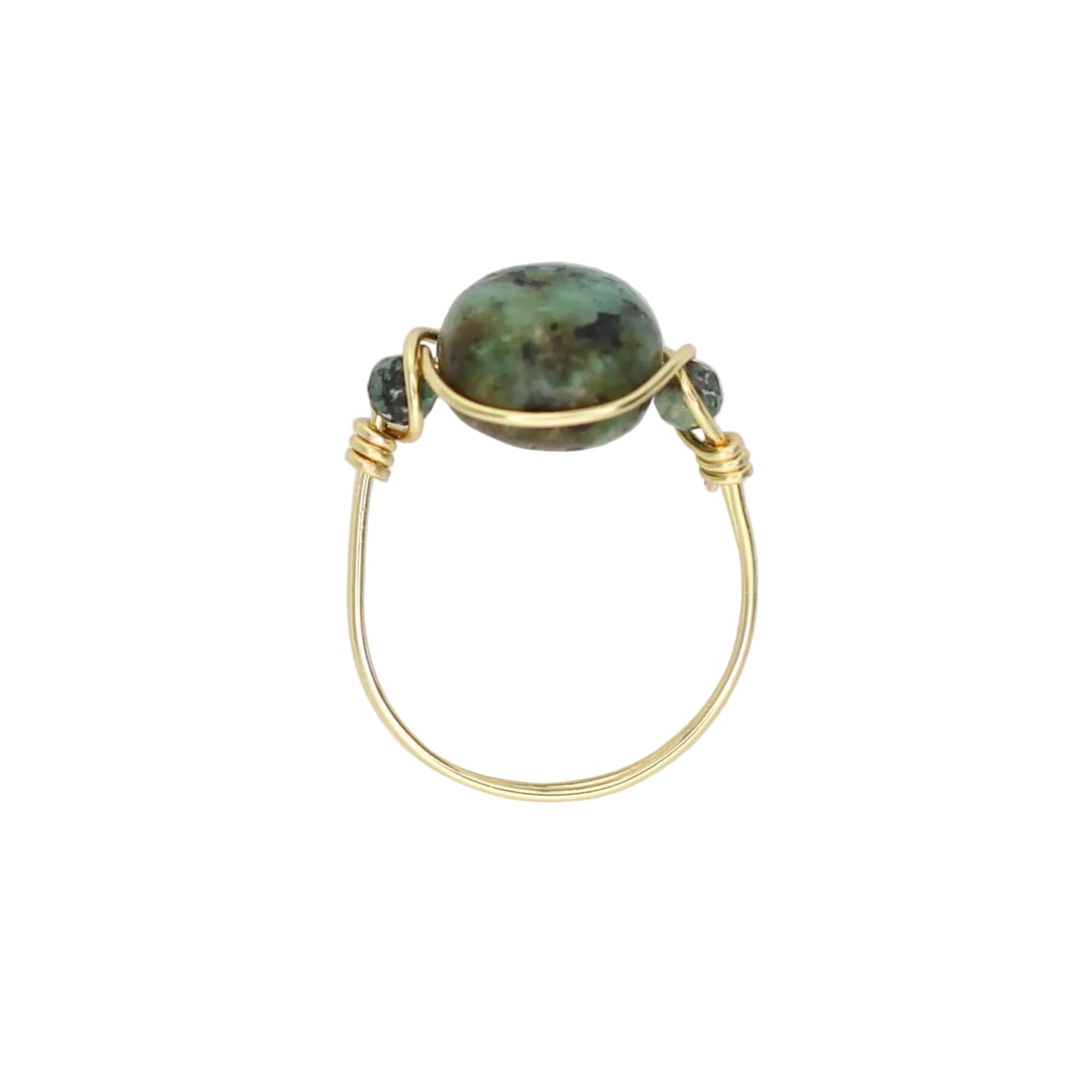 African Turquoise Triple Stone Ring